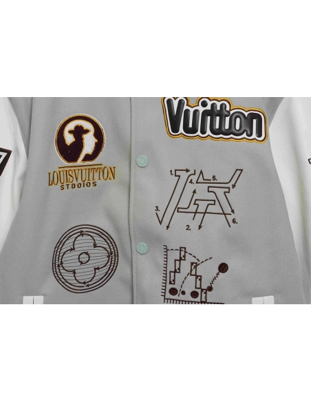 Louis Vuitton devils eye embroidered singlerow baseball jacket,Louis Vuitton Jacket,Jacket,APPAREL