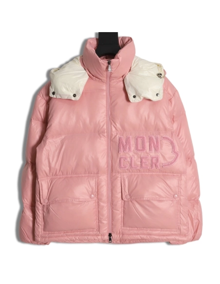 Moncler 23FW Abbaye logo embroidered short down jacket,Moncler Jacket,Jacket,APPAREL