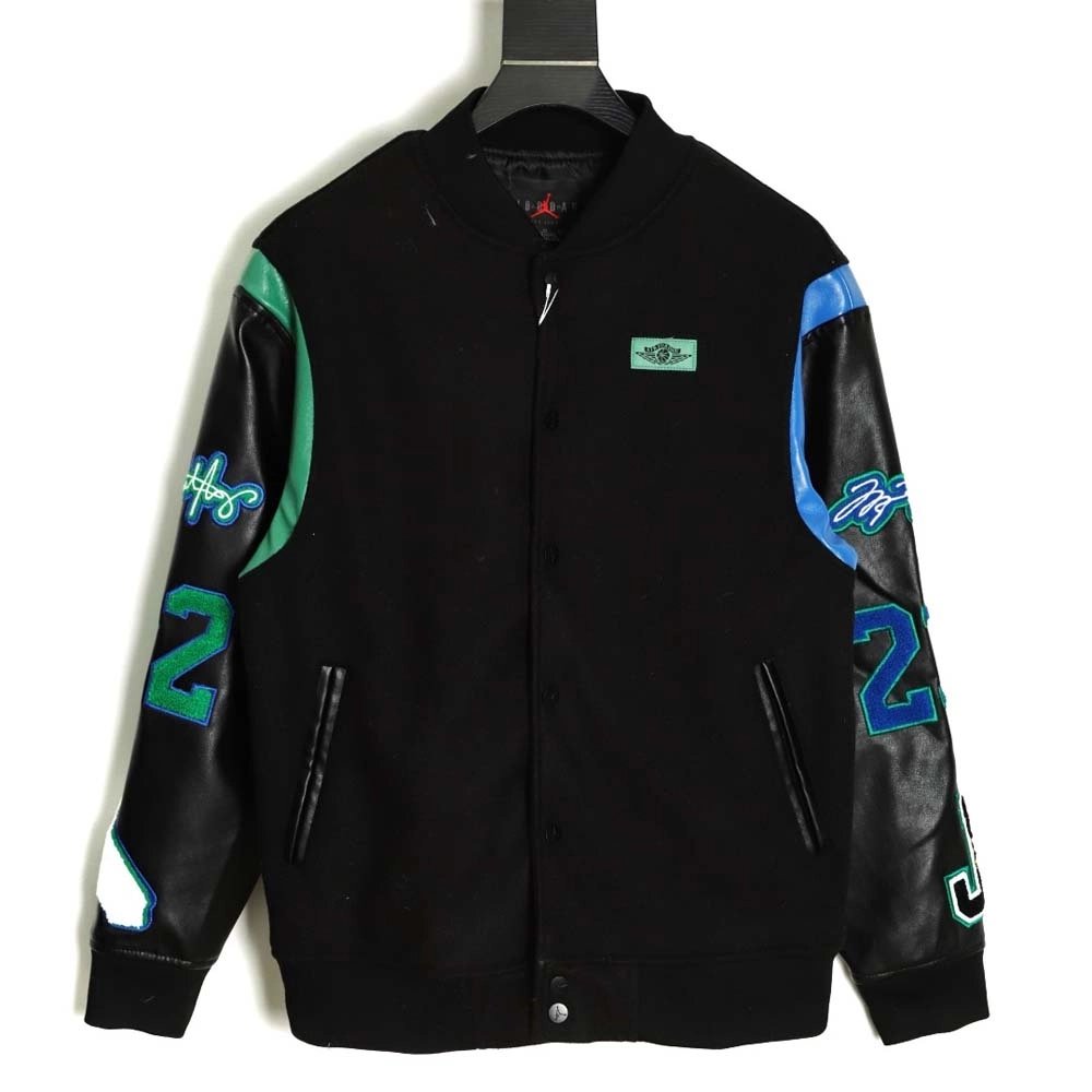 Air Jordan 21Fw cobranded terry embroidered logo baseball jacket,Air Jordan Jacket,Jacket,APPAREL