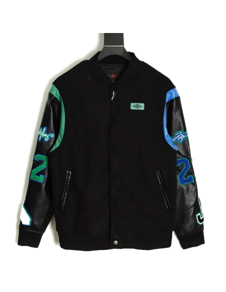 Air Jordan 21Fw cobranded terry embroidered logo baseball jacket,Air Jordan Jacket,Jacket,APPAREL