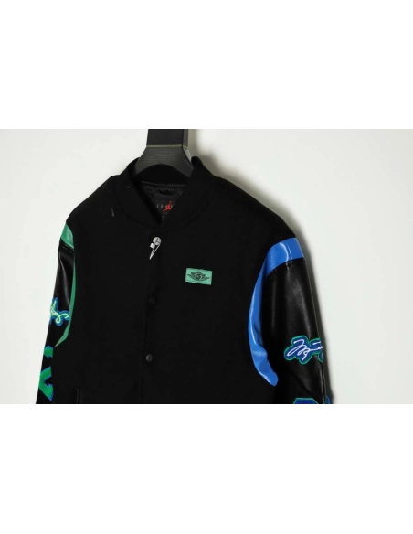 Air Jordan 21Fw cobranded terry embroidered logo baseball jacket,Air Jordan Jacket,Jacket,APPAREL