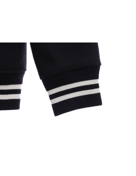 Saint Laurent Paris slp classic leather black and white baseball collar jacket,Saint Laurent Jacket,Jacket,APPAREL