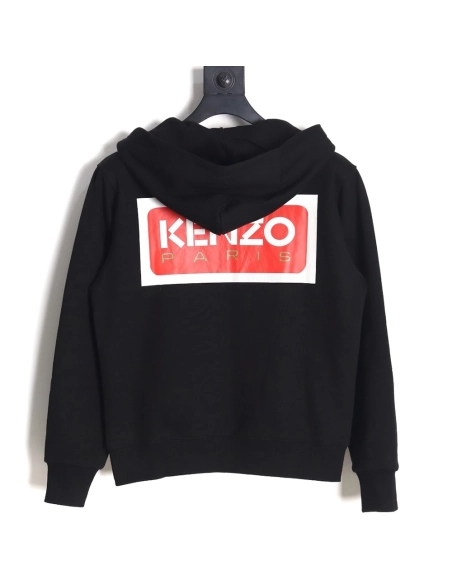 Kenzo square letter logo hooded zipup sweatshirt TSK1,Kenzo Hoodie,Hoodie,APPAREL