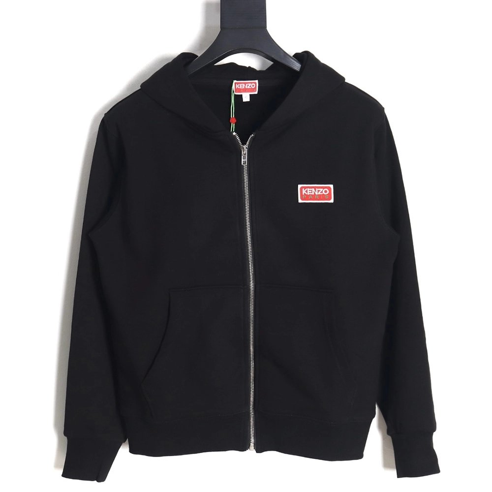 Kenzo square letter logo hooded zipup sweatshirt TSK1,Kenzo Hoodie,Hoodie,APPAREL