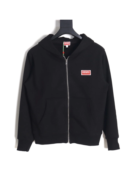 Kenzo square letter logo hooded zipup sweatshirt TSK1,Kenzo Hoodie,Hoodie,APPAREL