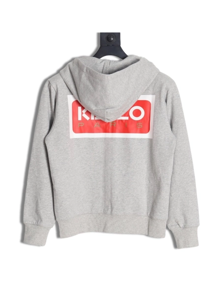 Kenzo square letter logo hooded zipup sweatshirt,Kenzo Hoodie,Hoodie,APPAREL