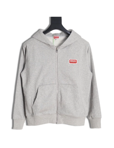 Kenzo square letter logo hooded zipup sweatshirt,Kenzo Hoodie,Hoodie,APPAREL