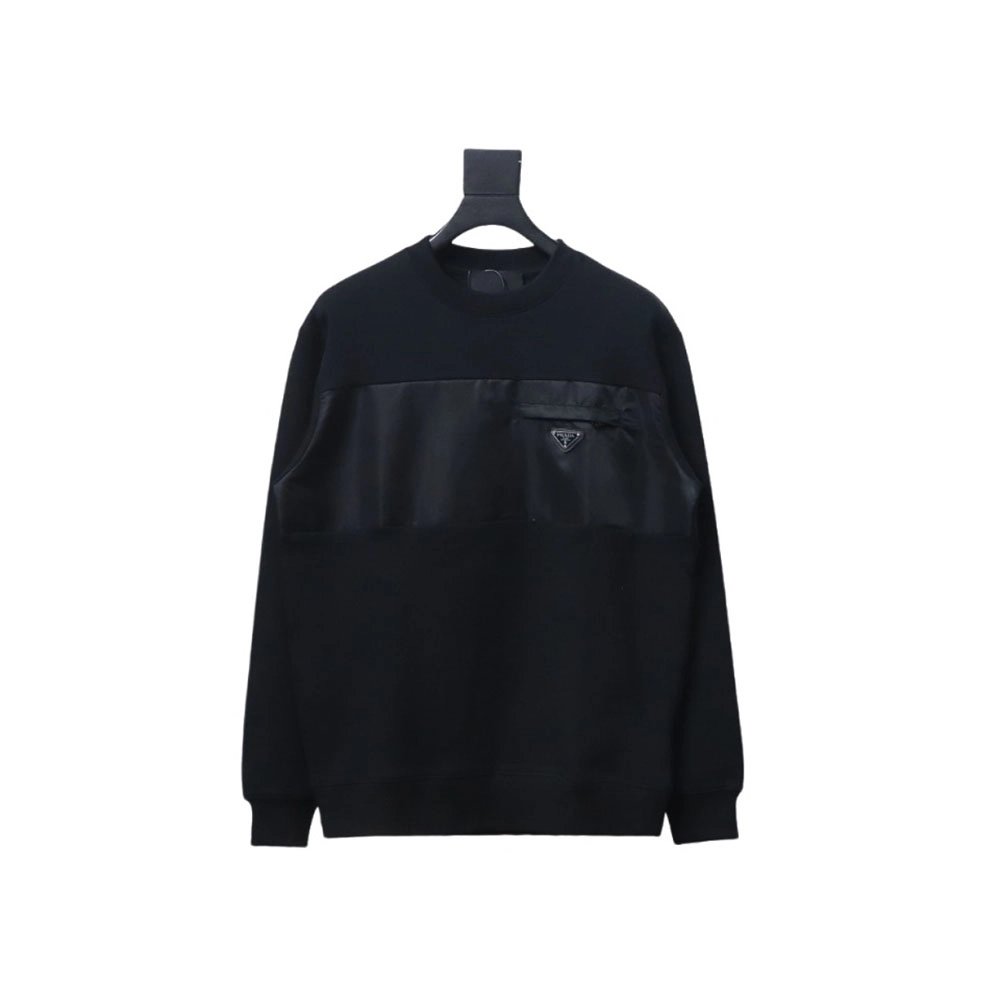 Prada panelled zipup crewneck sweatshirt TSK1,Prada Hoodie,Hoodie,APPAREL