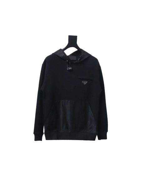 Prada panelled zipup crewneck sweatshirt,Prada Hoodie,Hoodie,APPAREL