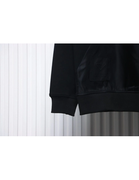 Prada panelled zipup crewneck sweatshirt,Prada Hoodie,Hoodie,APPAREL