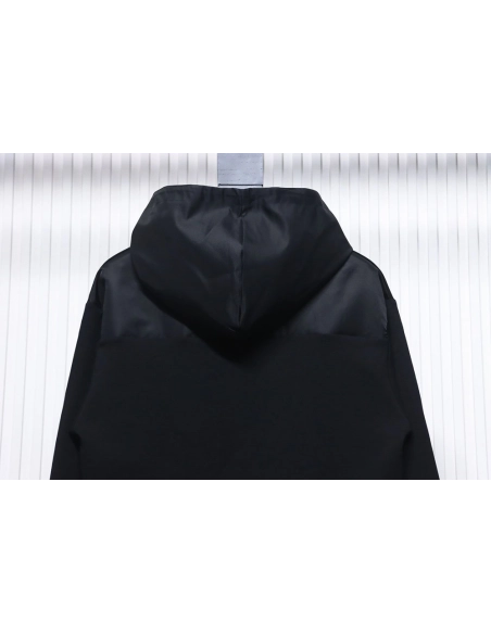 Prada panelled zipup crewneck sweatshirt,Prada Hoodie,Hoodie,APPAREL