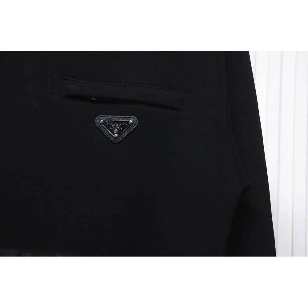 Prada panelled zipup crewneck sweatshirt,Prada Hoodie,Hoodie,APPAREL