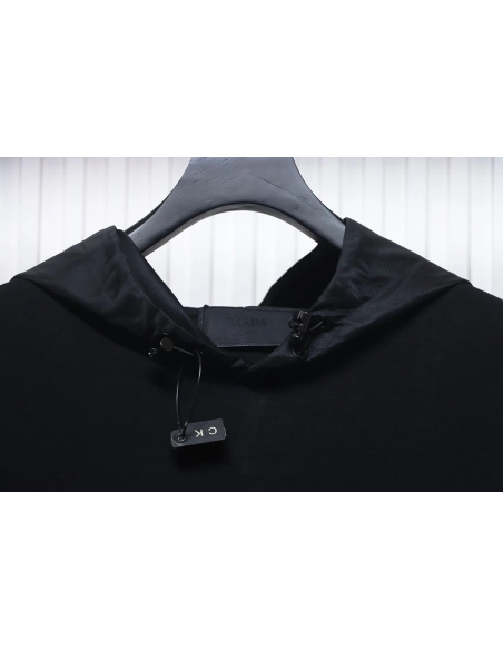Prada panelled zipup crewneck sweatshirt,Prada Hoodie,Hoodie,APPAREL