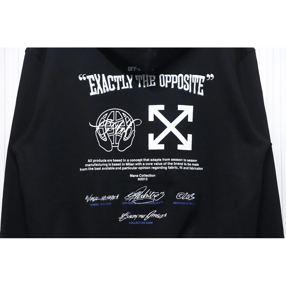 off white blue embroidered hooded sweatshirt letter hoodie,Off White Hoodie,Hoodie,APPAREL