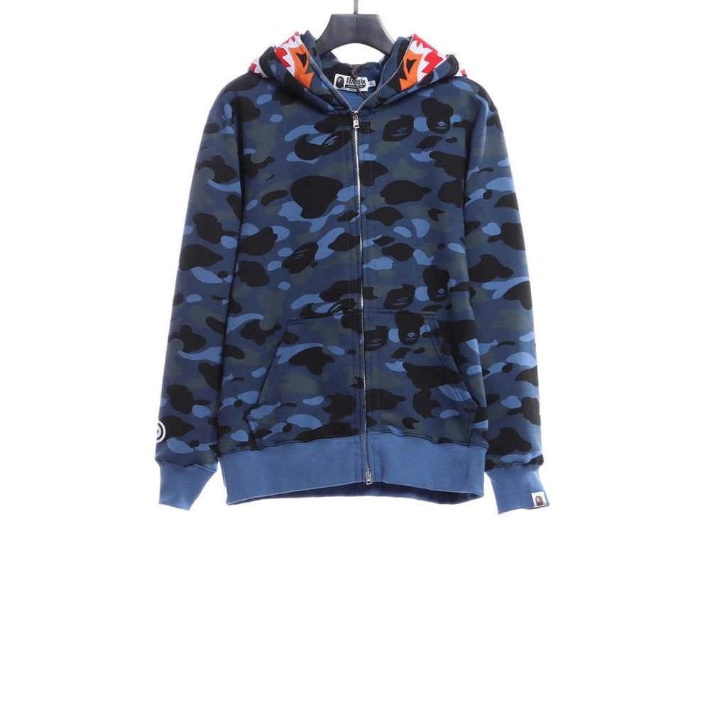 BAPE tiger embroidered zippered doublehooded hoodie,Bape Hoodie,Hoodie,APPAREL