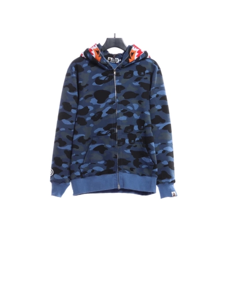 BAPE tiger embroidered zippered doublehooded hoodie,Bape Hoodie,Hoodie,APPAREL