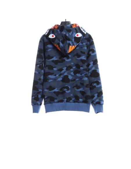 BAPE tiger embroidered zippered doublehooded hoodie,Bape Hoodie,Hoodie,APPAREL