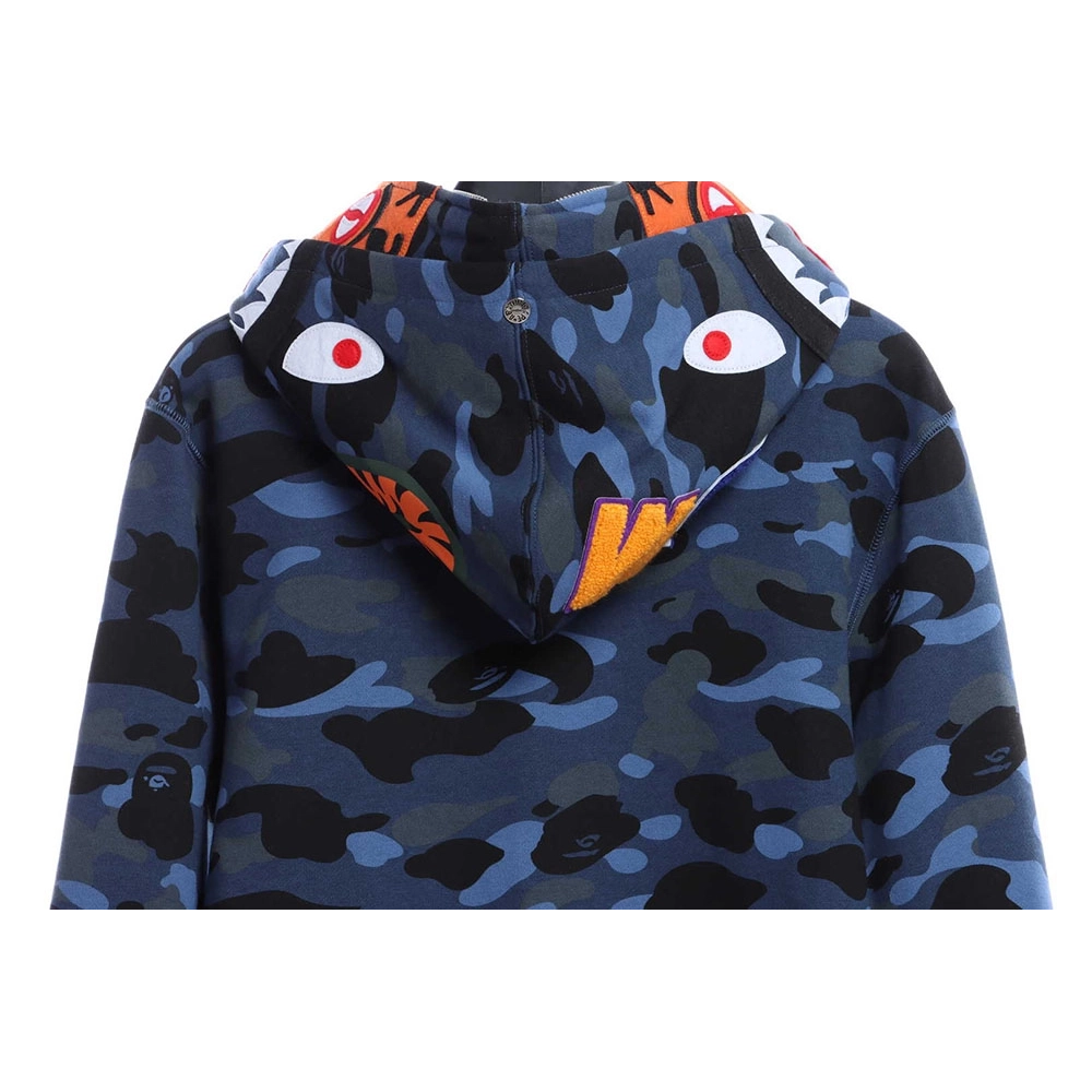 BAPE tiger embroidered zippered doublehooded hoodie,Bape Hoodie,Hoodie,APPAREL