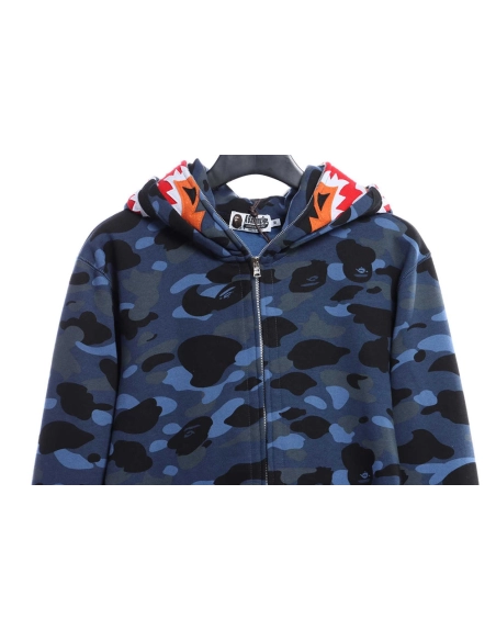 BAPE tiger embroidered zippered doublehooded hoodie,Bape Hoodie,Hoodie,APPAREL