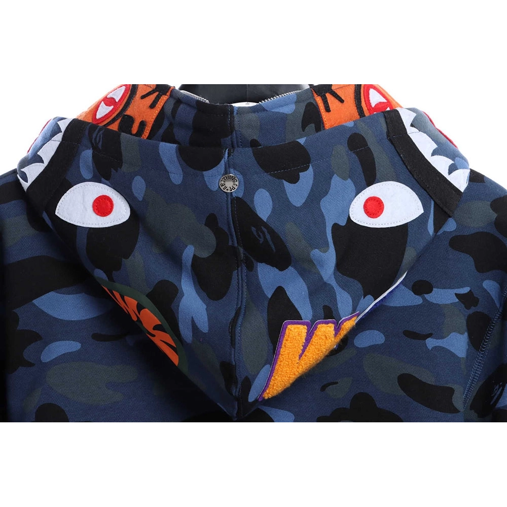 BAPE tiger embroidered zippered doublehooded hoodie,Bape Hoodie,Hoodie,APPAREL