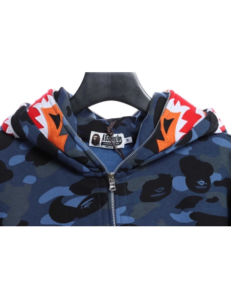 BAPE tiger embroidered zippered doublehooded hoodie,Bape Hoodie,Hoodie,APPAREL