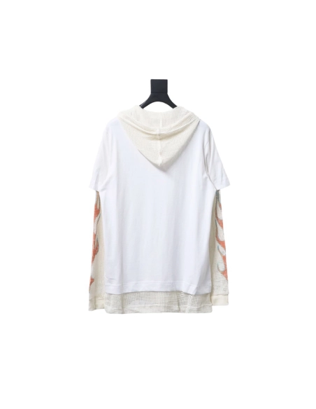 Givenchy hooded sweatshirt with layered flame mesh sleeves,Givenchy Hoodie,Hoodie,APPAREL