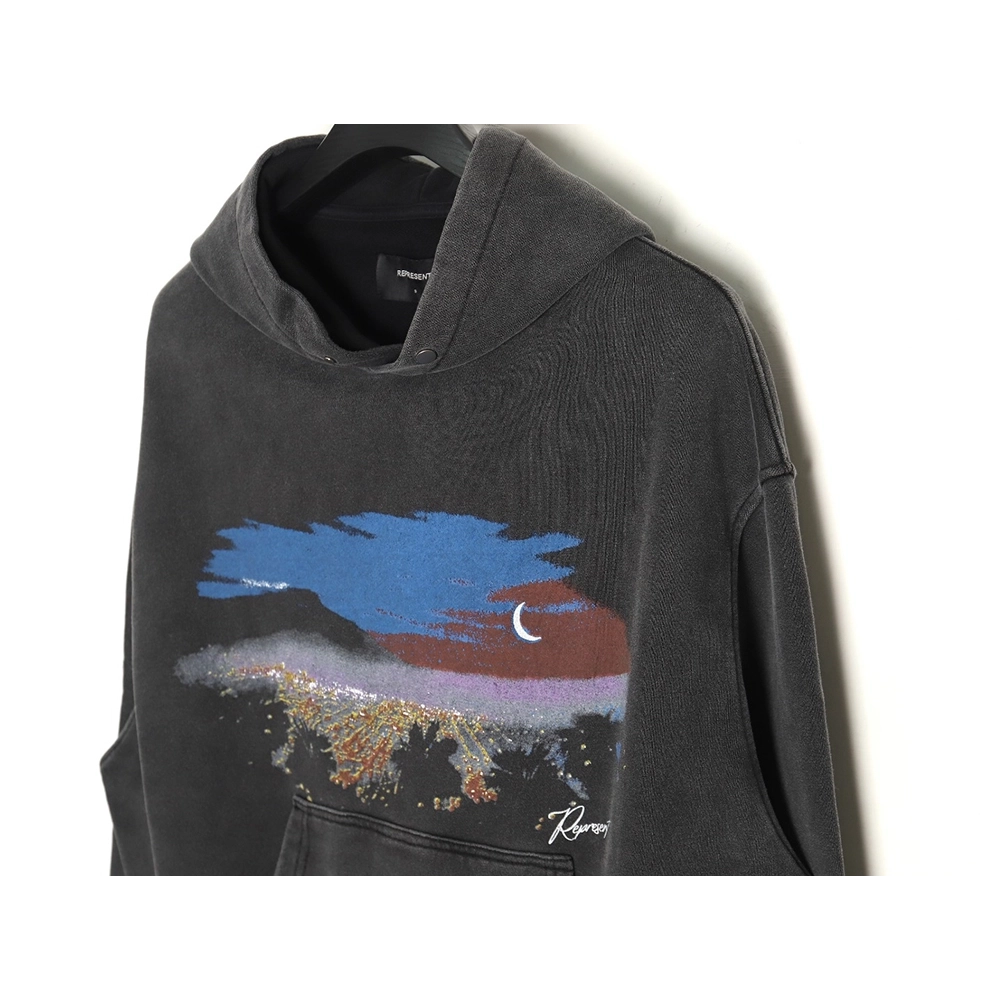 Represent Night View Hooded Sweatshirt,Represent Hoodie,Hoodie,APPAREL