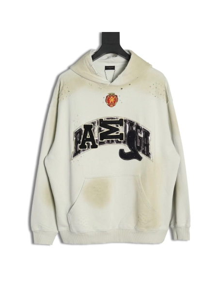 Balenciaga Manchester United Dirty Wash Destroyed Hooded Sweatshirt,Balenciaga Hoodie,Hoodie,APPAREL