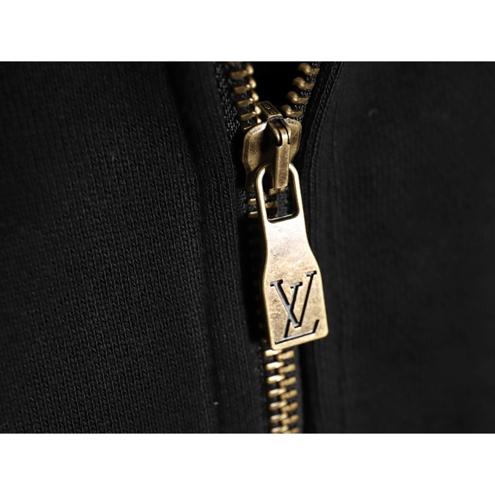 Louis Vuitton 24ss drawstring beaded signature hooded zipper sweatshirt,Louis Vuitton Hoodie,Hoodie,APPAREL