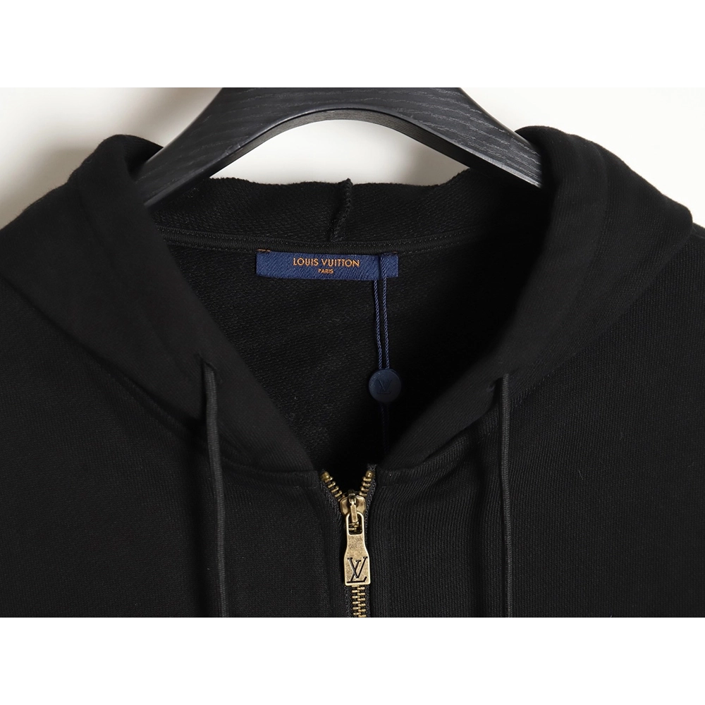 Louis Vuitton 24ss drawstring beaded signature hooded zipper sweatshirt,Louis Vuitton Hoodie,Hoodie,APPAREL
