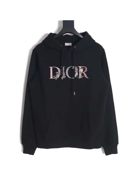 Dior Dior 22Fw gradient floral letter embroidered hooded sweatshirt_CM_1,Dior Hoodie,Hoodie,APPAREL