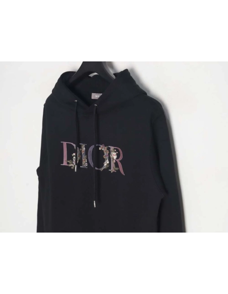 Dior Dior 22Fw gradient floral letter embroidered hooded sweatshirt_CM_1,Dior Hoodie,Hoodie,APPAREL