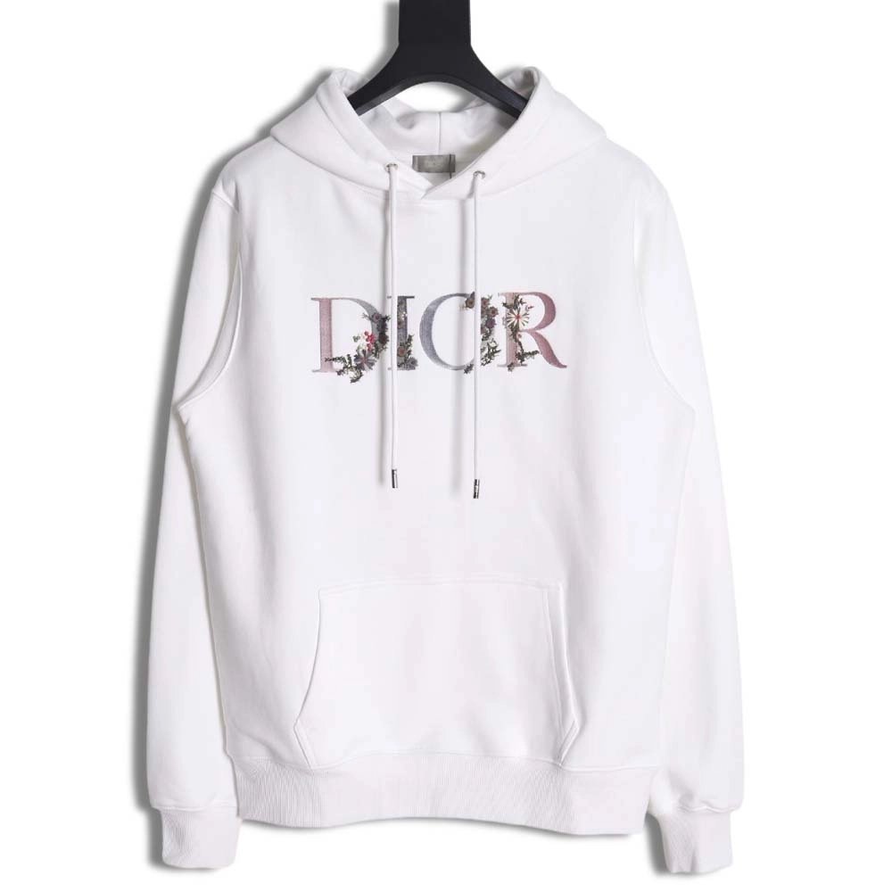 Dior Dior 22Fw gradient floral letter embroidered hooded sweatshirt,Dior Hoodie,Hoodie,APPAREL