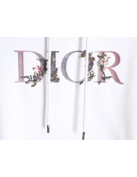 Dior Dior 22Fw gradient floral letter embroidered hooded sweatshirt,Dior Hoodie,Hoodie,APPAREL