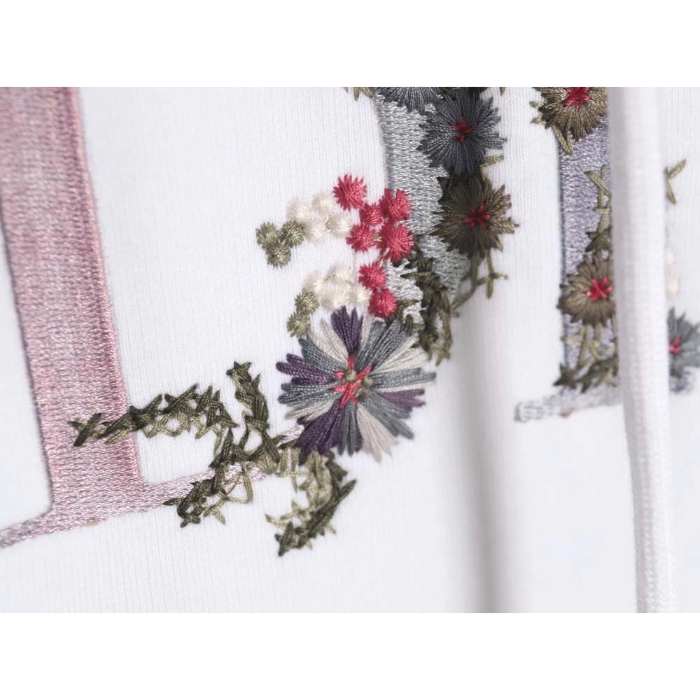 Dior Dior 22Fw gradient floral letter embroidered hooded sweatshirt,Dior Hoodie,Hoodie,APPAREL