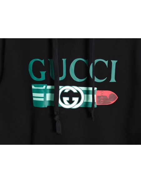GUCCI lipstick print detachable hooded sweatshirt,Gucci Hoodie,Hoodie,APPAREL