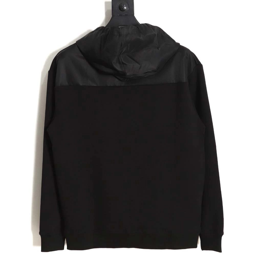 Prada 22Fw nylon patchwork triangle logo hooded sweatshirt,Prada Hoodie,Hoodie,APPAREL