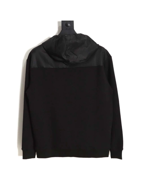 Prada 22Fw nylon patchwork triangle logo hooded sweatshirt,Prada Hoodie,Hoodie,APPAREL