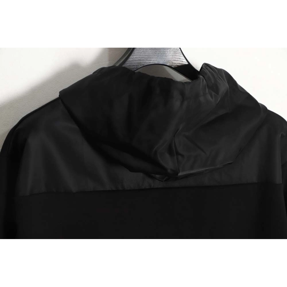 Prada 22Fw nylon patchwork triangle logo hooded sweatshirt,Prada Hoodie,Hoodie,APPAREL