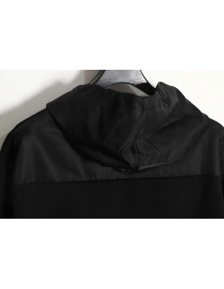 Prada 22Fw nylon patchwork triangle logo hooded sweatshirt,Prada Hoodie,Hoodie,APPAREL