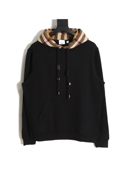 BURBERRY patchwork plaid hooded sweatshirt,Burberry Hoodie,Hoodie,APPAREL