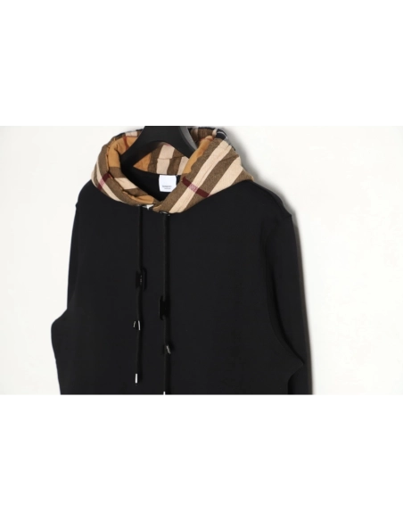 BURBERRY patchwork plaid hooded sweatshirt,Burberry Hoodie,Hoodie,APPAREL