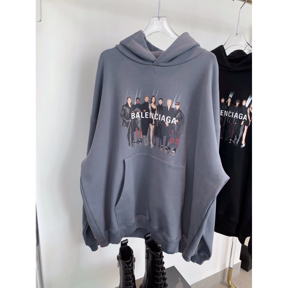 Balenciaga portrait print hooded sweatshirt,Balenciaga Hoodie,Hoodie,APPAREL