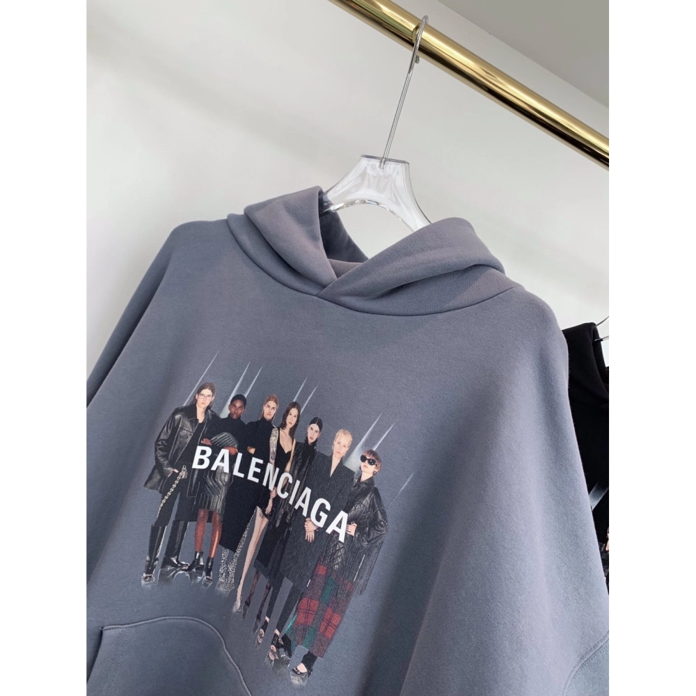 Balenciaga portrait print hooded sweatshirt,Balenciaga Hoodie,Hoodie,APPAREL