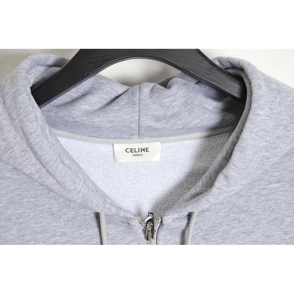 CELINE CE 23SS basic letter zipper hooded sweater,Celine Hoodie,Hoodie,APPAREL