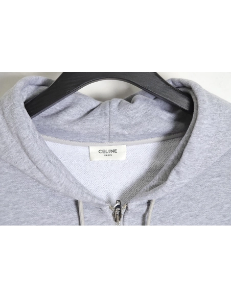CELINE CE 23SS basic letter zipper hooded sweater,Celine Hoodie,Hoodie,APPAREL