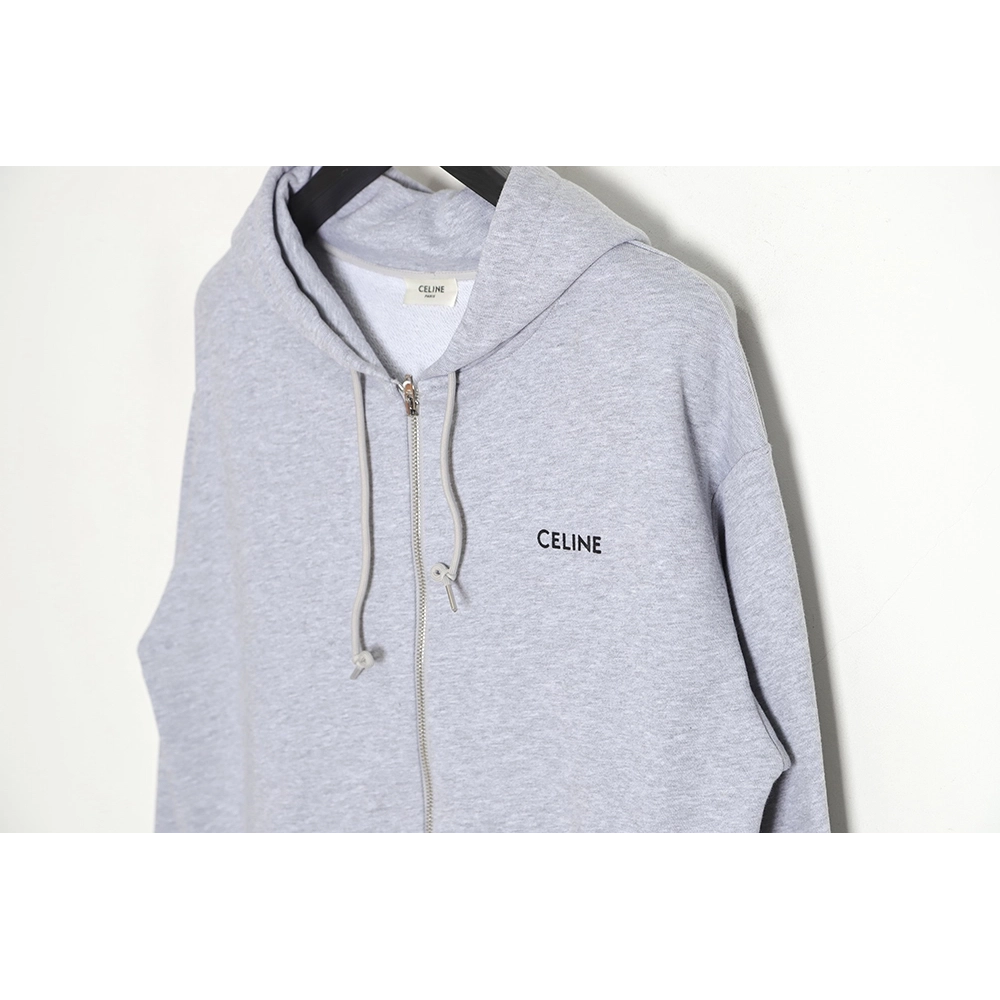 CELINE CE 23SS basic letter zipper hooded sweater,Celine Hoodie,Hoodie,APPAREL