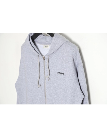 CELINE CE 23SS basic letter zipper hooded sweater,Celine Hoodie,Hoodie,APPAREL