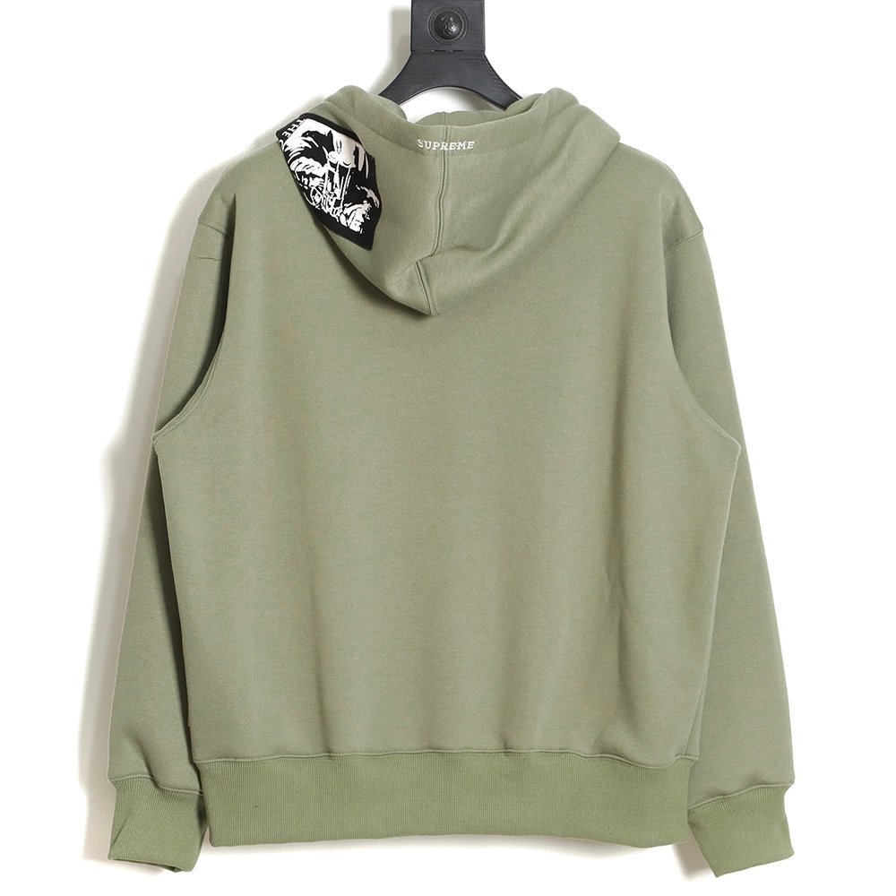 Supreme Week 4 x The Crow Zip Hooded Washed Brushed Sweatshirt,Supreme Hoodie,Hoodie,APPAREL