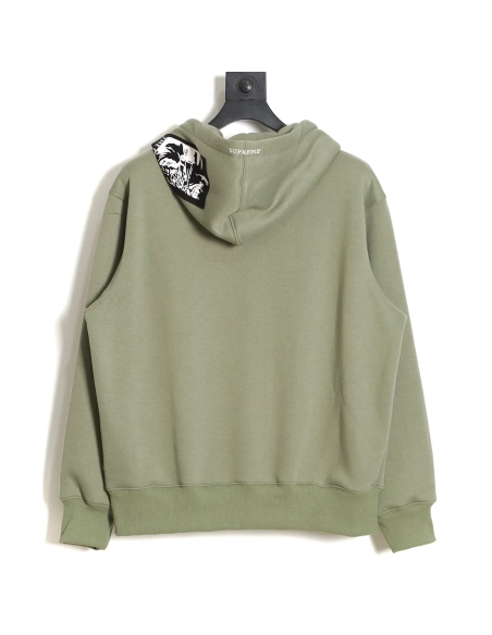 Supreme Week 4 x The Crow Zip Hooded Washed Brushed Sweatshirt,Supreme Hoodie,Hoodie,APPAREL